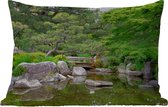 Buitenkussens - Japans - Natuur - Water - Stenen - Bomen - 60x40 cm - Weerbestendig