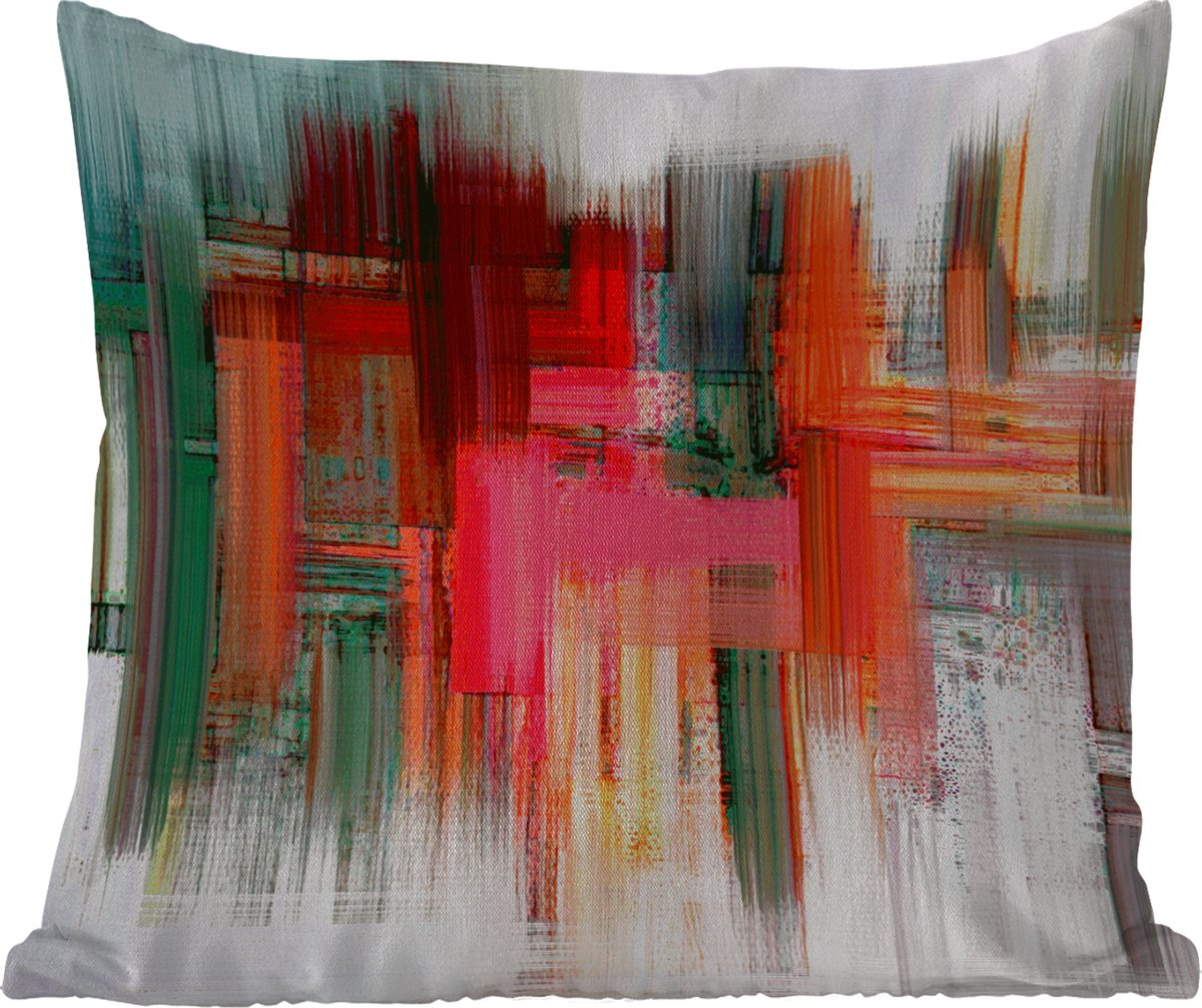 Tuinkussen - Olieverf - Schilderij - Abstract - 40x40 cm - Weerbestendig