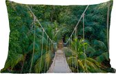 Buitenkussens - Tuin - Jungle - Palmboom - Brug - Natuur - Planten - 50x30 cm