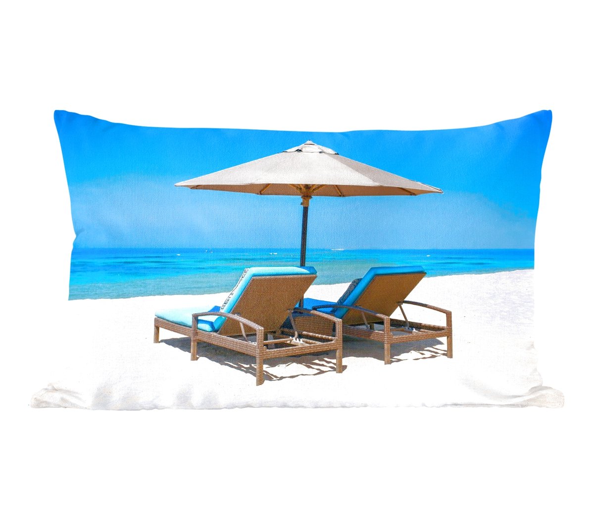 Sierkussens - Kussentjes Woonkamer - 50x30 cm - Strandstoel - Parasol - Zomer - Zee