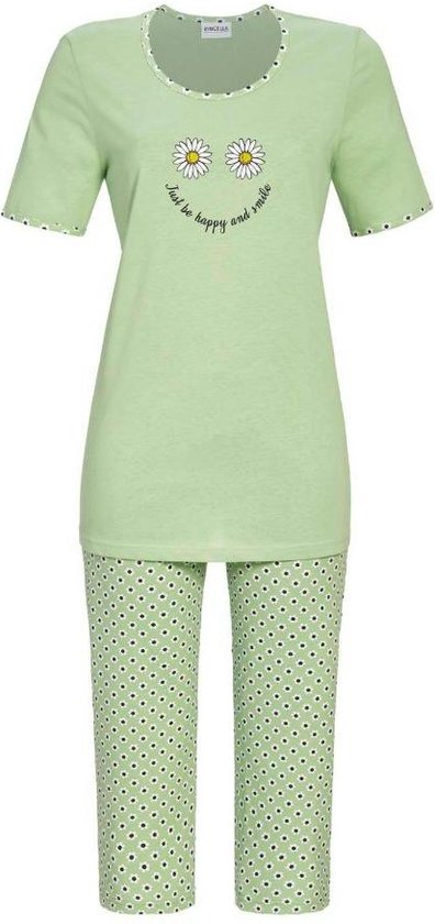 Ringella Pyjama 3/4 broek - 576 Green - maat 48 (48) - Dames Volwassenen - 100% katoen- 4211222-576-48