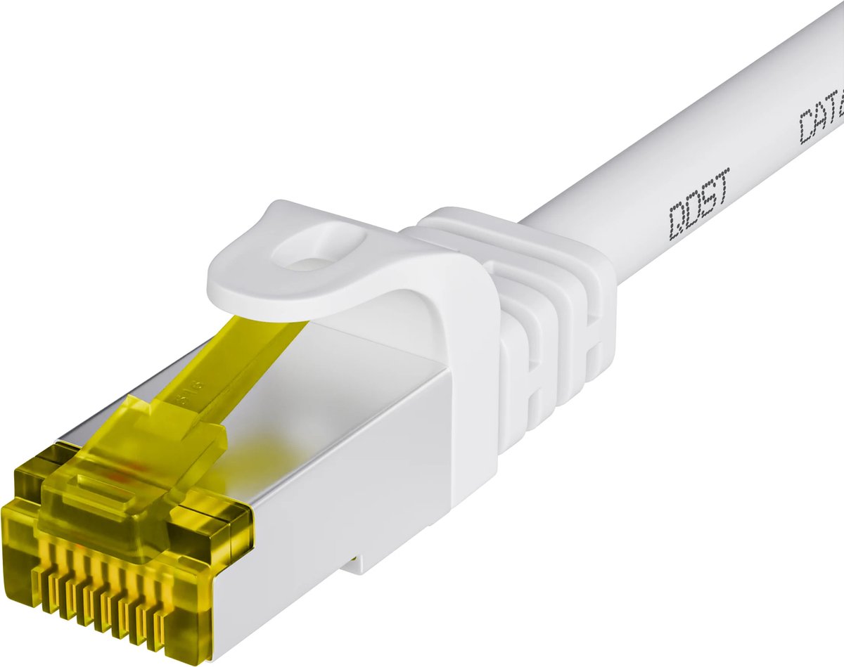 Qost - CAT7 10G internetkabel - SFTP PIMF - 10 Gbps / 500 MHz - 100% koper - RJ45 Connectoren - Patchkabel / Netwerkkabel - 50 meter - Wit
