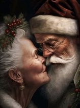 Paintd Peinture de diamants Adultes Enfants - Noël Amour Père Noël et Couple Femme - 50x70 - Pierre Carrée