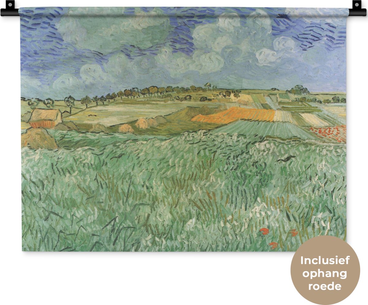 Wandkleed Vincent van Gogh 2 - Vlakbij Auvers - Schilderij van Vincent van Gogh Wandkleed katoen 60x45 cm - Wandtapijt met foto