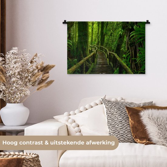 Tapisserie - Tapisserie - Jungle - Pont - Mousse - Nature - Tropical - 60x40 cm - Tapisserie