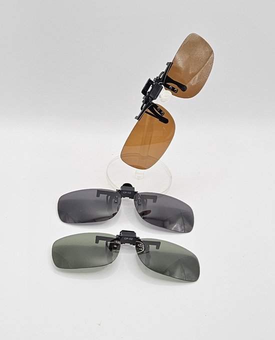 Clip on zonnebril UV400 cat. 3, aluminium voorhanger, brilclip, voorzetbril, gepolariseerde groene brilclip / unisex zonnebril / Clip aan / Aland optiek van Aland Optiek — afbeelding 2