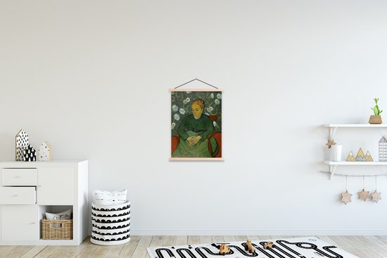 Support pour affiche avec affiche 60x80 cm - Affiche scolaire - La berceuse (portrait de Madame Roulin) - Vincent van Gogh - Affiche textile - Lattes vierges