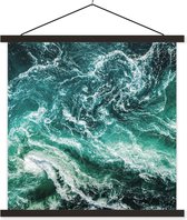 Porte-affiche avec affiche - Affiche scolaire - Océan - Water - Mer - Luxe - Vert - Turquoise - 60x60 cm - Lattes noires