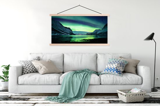 Affiche scolaire - Aurores boréales - Norvège - Glace - 120x60 cm - Lattes vierges