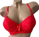 Dames BH 1267 push up met kant 95B rood
