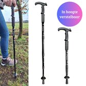Janse® verstelbare wandelstok - Lopen - Comfort voor wandelaars - Wandelstok met handvat - Loopstok zwart - Wandelstok met antishock