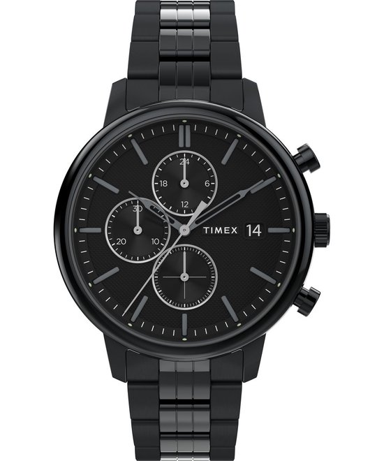 Timex Chicago Chrono TW2W13400 Horloge - Staal - Zwart - Ø 45 mm