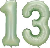 Cijfer Ballonnen Ballon Cijfer 13 Verjaardag Versiering Feest Helium Ballonnen Cijferballon Folieballon Groen Xl Formaat