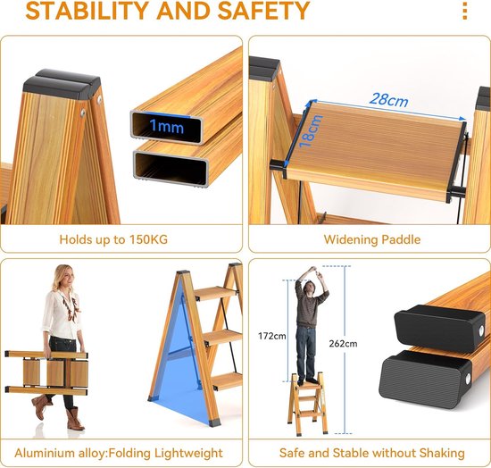 VaGo-Tools steiger steiger steiger trap steiger 2 x 6 treden laddertrap AL-206_xv goedkope gratis verzending online kopen: Grote selectie lage prijzen
