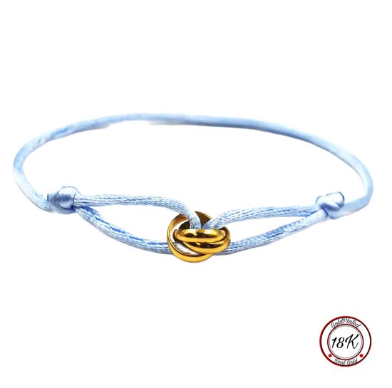 Soraro 3-in-1 ring Armband | Baby Blauw | 18K Goud | Soraro Armbanden | Cadeau voor haar | Verjaardag Vrouw | Vaderdag | Vaderdag Cadeau