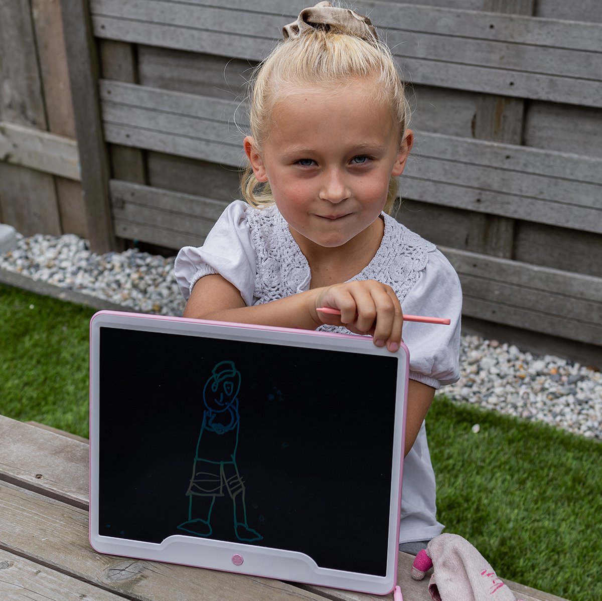 Tekentablet "Blauw" 12 inch - Educatief Speelgoed Jongen 3 Jaar - Kinderspeelgoed 4 Jaar - Tekenen - Kinderspeelgoed 5 Jaar - 6 Jaar - 7 Jaar - Leren Tekenen - Digitaal Notitieblok - Kinderspeelgoed 3 Jaar - Kadootjes - Cadeautjes - Kado - Jongens — afbeelding 14