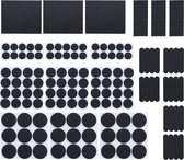 anti-kras viltjes, set van 204, zelfklevende meubelonderzetters, vloerbeschermers, 6 groottes, zwart