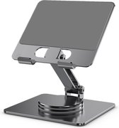 Zienstar - Opvouwbare tabletstandaard van aluminium, 360 graden draaibaar, verstelbaar, voor tablet, IPad, mobiele telefoon van 4 "tot 17 inch (grijs)