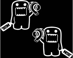 VCTparts® Cartoon JDM Sticker Domo Kun Turbo Wit Zilver Reflecterend Tuning Decal
