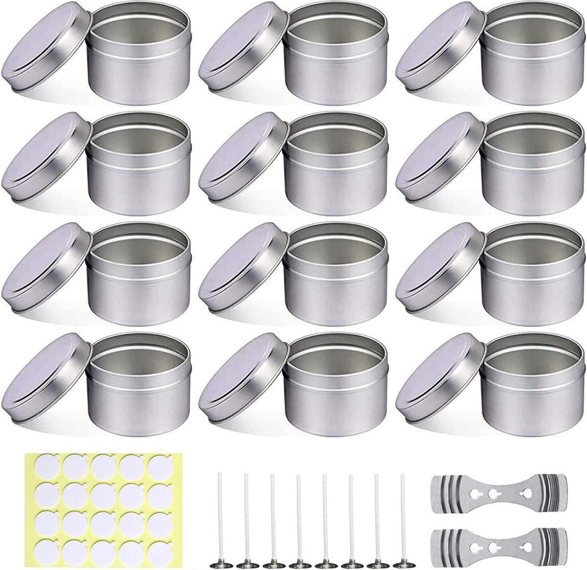 12 Stuks Ronde Lege Metalen Kaars Jar Kan Pakket B... - Vicedeal