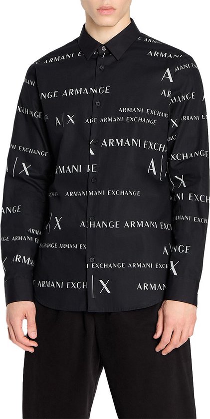 Armani Exchange 6rzc17_znxlz Shirt Met Lange Mouwen Zwart 2XL Man