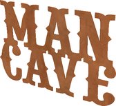 Garden Industrial - Enseigne Mancave acier corten - Enseigne décorative - 40cm de large - 27cm de haut