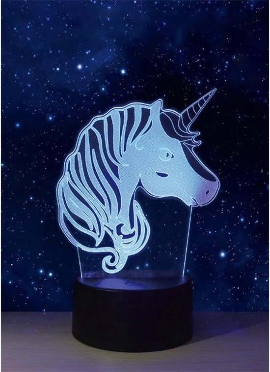 Unicorn Nachtlampje Kinderen – 3D Night Light – LED Lamp – 3D Lamp – Tafellamp Slaapkamer – Night Lamp – Nachtlichtje – Verjaardagscadeau –valentijn cadeau- moederdagcadeau - kerstcadeau - Vaderdag,,Valentijnsdag,Bruiloft