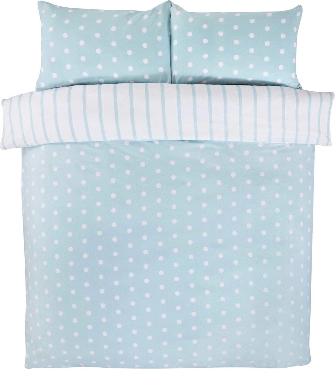 So Soft dekbedovertrek Spots & Stripes - Blauw - microvezel - lits-jumeaux - 230x220 cm - 50x75 cm kussenslopen