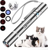 USB laserpen-7 in 1- kattenspeelgoed-rode laser- fluwelen opbergzakje- LED- UV licht- USB oplaadbaar- laserlampje- Nieuw model 2020