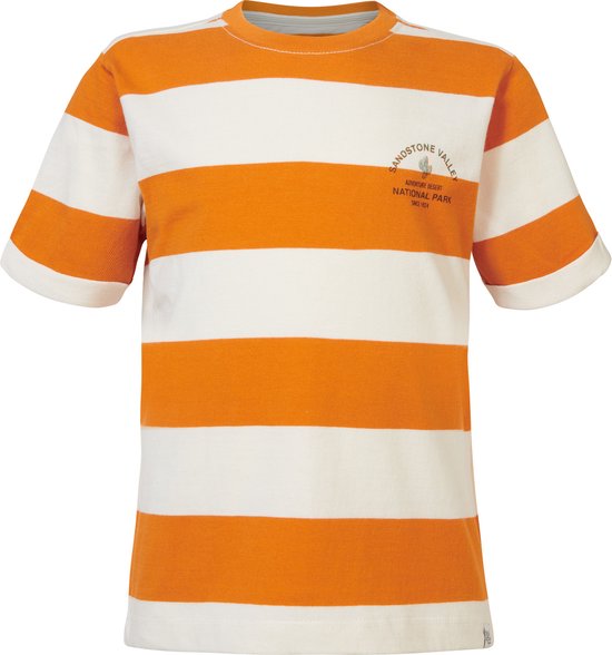 Noppies Boys Tee Deltaville short sleeve stripe Jongens T-shirt - Whisper White - Maat 128
