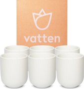 Vatten® - Tasses à café - Set de 6 - Wit - 180ml - Mug à café
