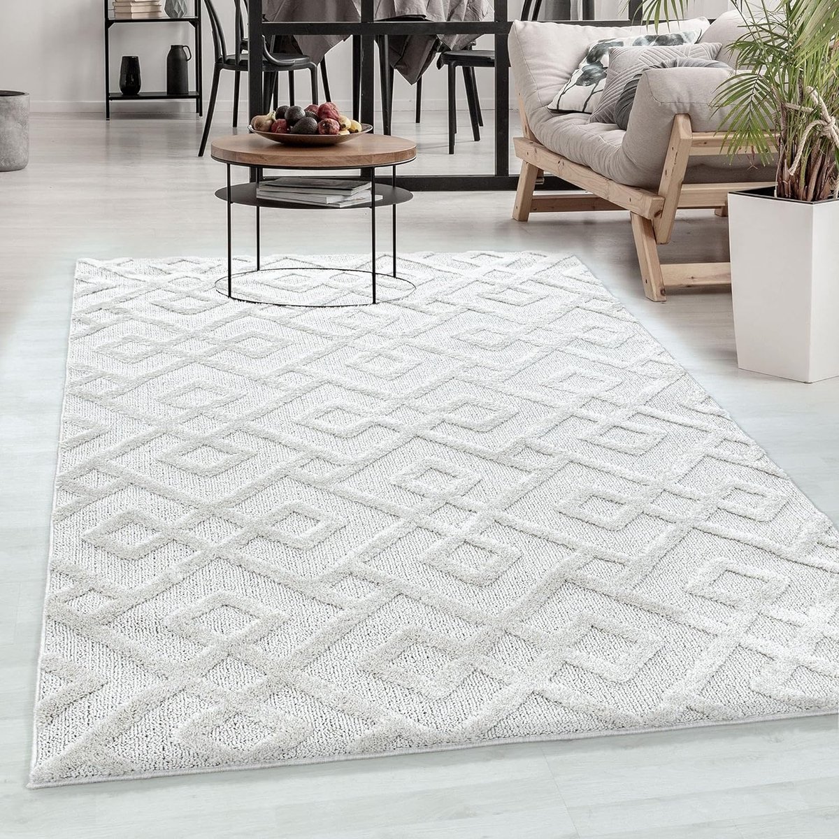 flycarpets Sofia Vloerkleed Modern - Crème - Laagpolig Tapijt Woonkamer - 280x370 cm