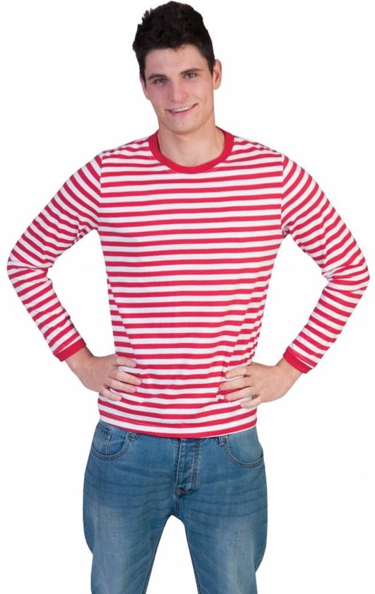 Rood/Wit gestreept shirt - Maat L