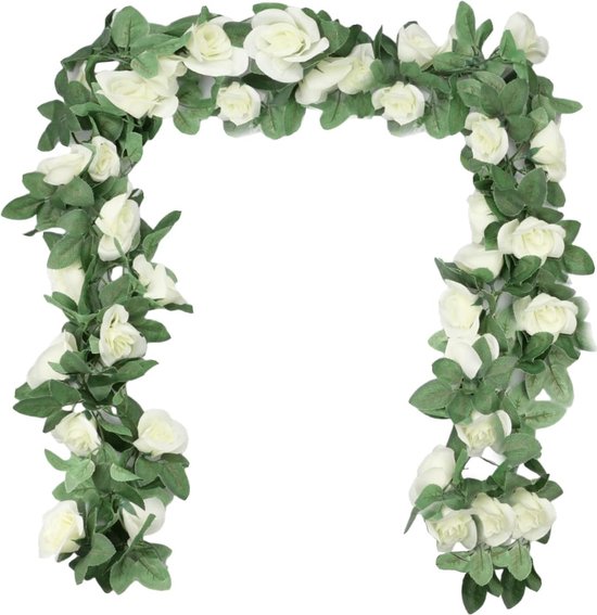 milaosk Kunstklimop met bloemen, 3 stuks, decoratieve kunstplanten