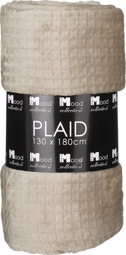 In The Mood Collection Joanne Fleece Plaid - L180 x B130 cm - Polyester - Beige