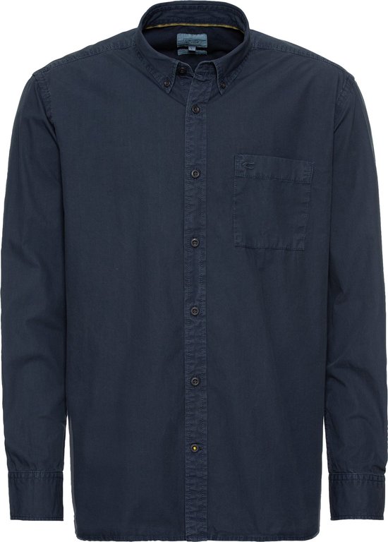 Jeans overhemd, FLEXNAMIC®, denim, lange mouwen, kentkraag, modern basic fit, western look, medium stone | Happy Size