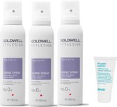 3 x Goldwell - Stylesign Shine Spray - 150 ml + Gratis Evo Travelsize