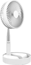 Rofaelec Ventilator - Tafelventilator - Mini Ventilator Usb - Opvouwbaar - Oplaadbare - 7200MAH - Wit