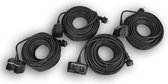 Set van 4 Zwarte Rubberen Verlengsnoeren met 2 Stopcontacten - 20 Meter elk - 3500 Watt – 230V - IP44 - Indoor/Outdoor Gebruik - Klussen & Elektronica