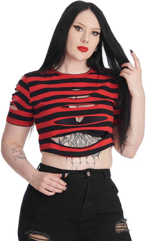 Banned - Crop top Toxicbby - M - Rouge