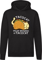 Tacocat achterstevoren gespeld is Tacocat Hoodie - dieren - eten - snack - mexicaans - woordgrap - humor - grappig - unisex - trui - sweater - capuchon