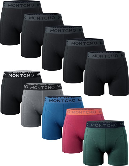 MONTCHO - Dazzle Series - Boxershort Heren - Onderbroeken heren - Boxershorts - Heren ondergoed - 10 Pack - Premium Mix Boxershorts - Hue Fusion - Heren - Maat S