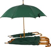 Set van 10 Automatische Groene Paraplu's - 102cm Diameter voor Volwassenen – Unisex met Houten Handvat