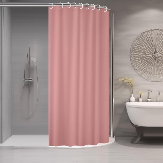 Roze douchegordijn, lente kersenbloesem bloem douchegordijnen, roze bloemen badkamer gordijn set met haken, polyester stof badgordijnen, 177 x 182 cm