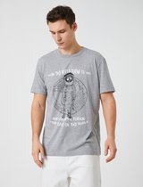 Koton 3SAM10304HK Volwassenen Mannen T-shirt Single - Grau - L