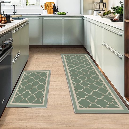 Foto: Keukentapijten antislip keukenloper wasbaar antislip keukentapijt voor keuken woonkamer eetkamer badkamer geometrisch c 43 x 150 cm 43 x 75 cm 2 stuks