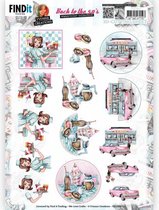3D Cutting Sheet - Yvonne Creations - Back to the fifties - Burgers 10 stuks