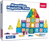 KEBO magnetisch speelgoed - magnetic tiles - magnetische tegels - magnetische bouwstenen - constructie speelgoed - montessori speelgoed - magnetische puzzel - 60pcs - KBZS-60