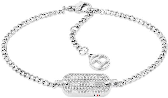 Tommy Hilfiger TJ2780863 Dames Armband - Schakelarmband - Sieraad - Staal - Zilverkleurig - Gourmet - 19 cm lang