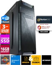 ScreenON - Ryzen 5 - 1TB M.2 SSD - 16GB RAM - GTX 1660 - Allround Office PC - Inclusief Office Professional Plus 2021 en Norton 360 + WiFi & Bluetooth